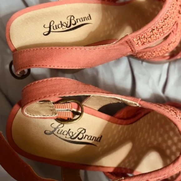 Lucky Brand Coral Woven Wedges - Picture 3 of 5